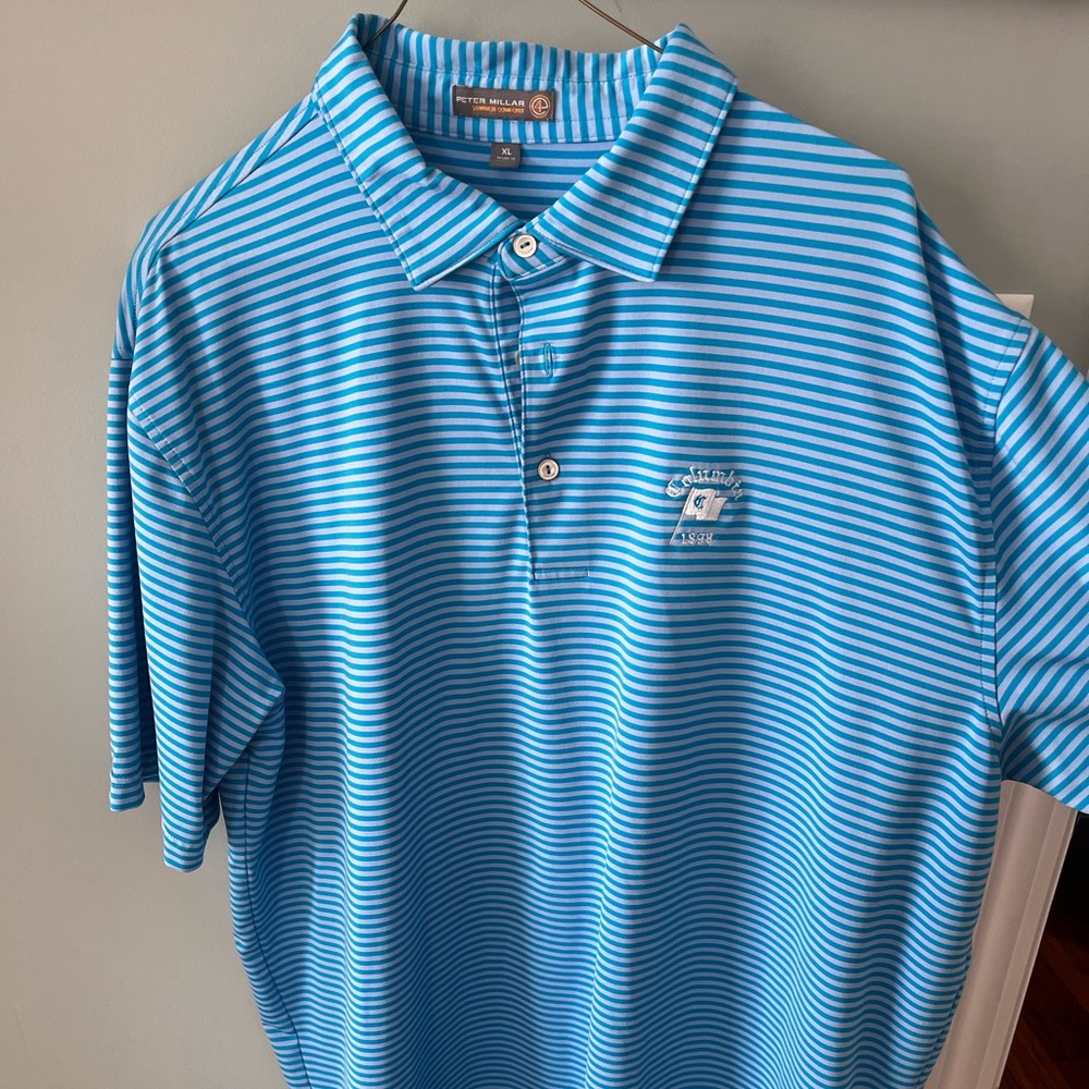 Large striped Peter Millar Summer Comfort Polo. EUC
